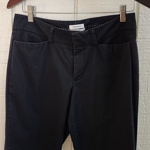 DOCKERS Women's Black Metro Pants Mid Rise Curvy 263357459 6 Short - Picture 1 of 10